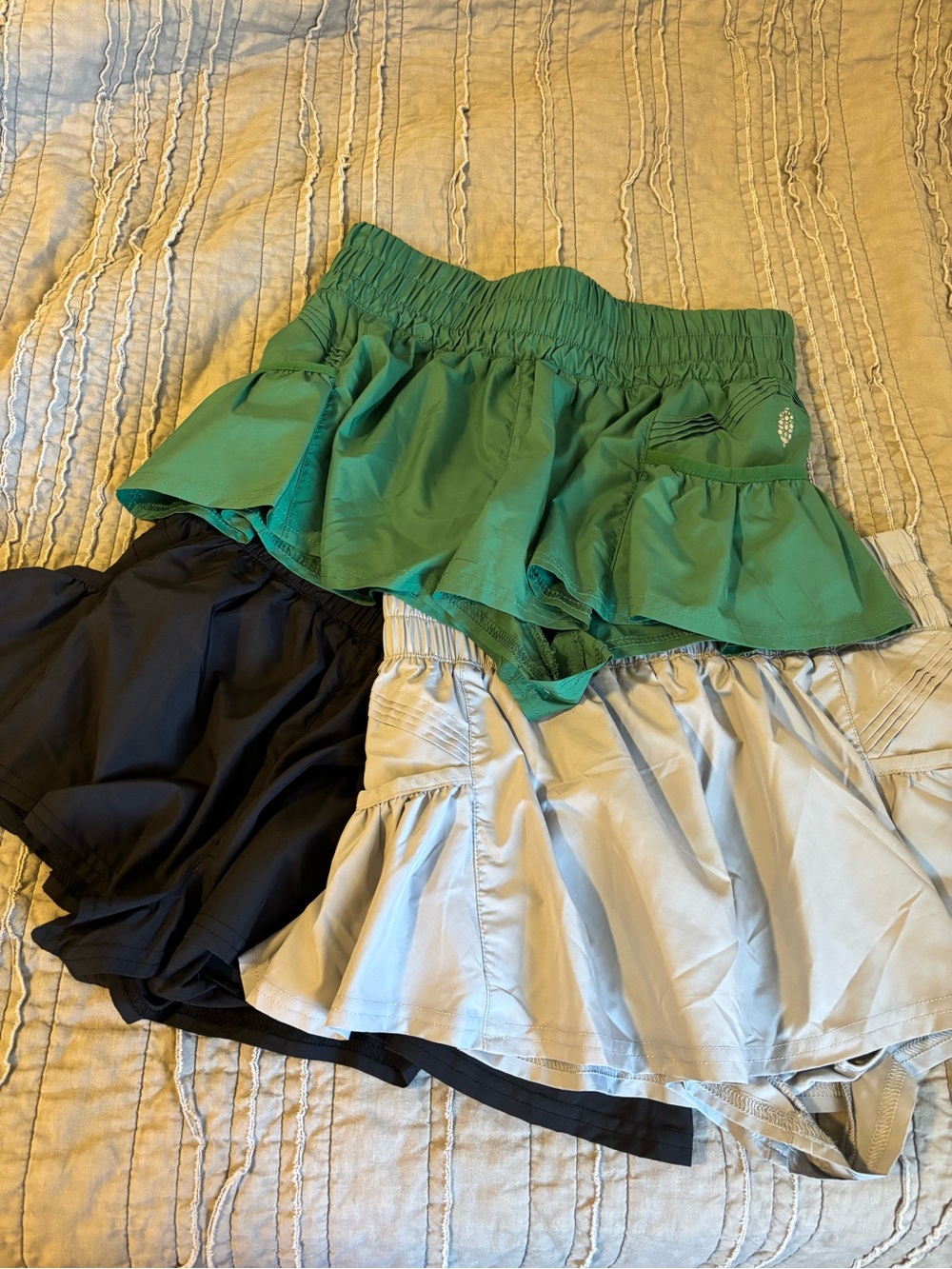 FP Movement Get Your Flirt On Shorts. Green, Black & Gray Trio